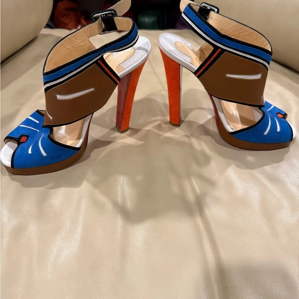 RARE Christian Louboutin ankle strap heels from Tribalou collection ; size 38